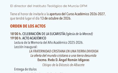 Acto de apertura oficial del curso 2026-2027 en el ITM